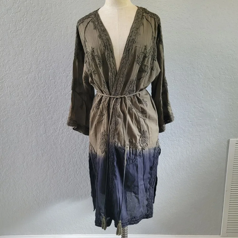 Kyla Karyn Seo Mikaila Jacket Kimono Duster Caite Top Small Forest Ombre NWT - Picture 3 of 5